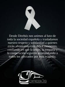DIREBUS España expresa su solidaridad y condolencias a las familias y víctimas del trágico accidente de tren en Adamuz
